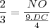 \frac{2}{3}=\frac{NO}{\frac{9.DC}{4}}