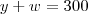 y+w = 300 y+w = 300