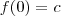 f(0)=c