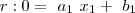 r : 0 = \ a_1 \ x_1 + \ b_1
