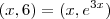 (x,6) = (x,e^{3x}) (x,6) = (x,e^{3x})