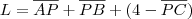 L = \overline{AP} +\overline{PB} + (4 - \overline{PC}) L = \overline{AP} +\overline{PB} + (4 - \overline{PC})