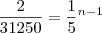 \frac{2}{31250}=\frac{1}{5}{}^{n-1}