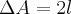 \Delta A=2l