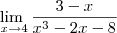 \lim_{\ x\to4}\frac{3-x}{x^3-2x-8}