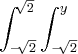 \int_{-\sqrt[]{2}}^{\sqrt[]{2}}\int_{-\sqrt[]{2}}^{y}