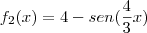 f_2(x)=4-sen(\frac{4}{3}x) f_2(x)=4-sen(\frac{4}{3}x)