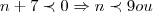 n+7\prec 0\Rightarrow n \prec 9 ou