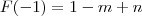 F(-1)=1-m+n F(-1)=1-m+n