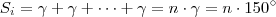 S_i = \gamma + \gamma + \dots + \gamma  = n \cdot \gamma = n\cdot 150^{\circ}