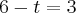 6-t=3 6-t=3