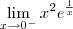 \lim_{x\to 0^-} x^2e^{\frac{1}{x}}