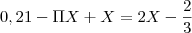 0,21-\Pi X+X=2X-\frac{2}{3}