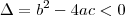 \Delta = b^2 -4ac < 0 \Delta = b^2 -4ac < 0