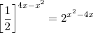 \left[\frac{1}{2}\right]^{4x -x^2} = 2^{x^2-4x}