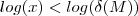 log(x) < log(\delta(M)) log(x) < log(\delta(M))