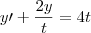 y\prime +\frac{2y}{t}=4t
