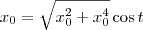 x_0 = \sqrt{x_0^2 + x_0^4}\cos t