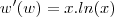 w'(w)=x.ln(x)