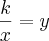 \frac{k}{x} = y \frac{k}{x} = y