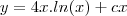 y=4x.ln(x)+cx y=4x.ln(x)+cx