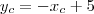 y_c = -x_c + 5