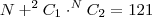 N+^2C_{1} \cdot ^NC_{2}=121