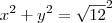 x^2+y^2=\sqrt{12}^2