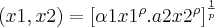 (x1,x2)= \left[\alpha1{x1}^{\rho}.a2{x2}^{\rho} \right]^{\frac{1}{p}}