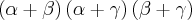 \left(\alpha+\beta \right)\left(\alpha+\gamma \right)\left(\beta+\gamma \right)