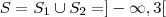S=S_1\cup S_2=]-\infty,3[