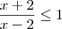 \frac{x+2}{x-2}\leq 1 \frac{x+2}{x-2}\leq 1