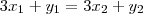 3x_1+y_1=3x_2+y_2 3x_1+y_1=3x_2+y_2