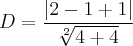 D = \frac{\left|2-1+1 \right|}{\sqrt[2]{{4}+{4}}}