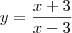 y=\frac{x+3}{x-3}