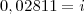 0,02811 = i 0,02811 = i