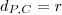 d_{P,C} = r d_{P,C} = r