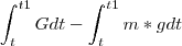\int_{t}^{t1} G dt - \int_{t}^{t1}  m*g  dt