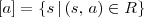 [a] = \{s \,|\, (s,\, a) \in R\}