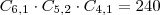 C_{6, 1} \cdot C_{5, 2} \cdot C_{4, 1} = 240 C_{6, 1} \cdot C_{5, 2} \cdot C_{4, 1} = 240