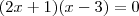 (2x+1)(x-3)=0