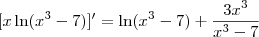 [x\ln(x^3-7)]^\prime = \ln(x^3-7) + \frac{3x^3}{x^3-7}