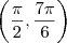 \left(\frac{\pi}{2}, \frac{7\pi}{6}\right) \left(\frac{\pi}{2}, \frac{7\pi}{6}\right)