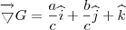 \overrightarrow{\bigtriangledown }G=\frac{a}{c}\widehat{i}+\frac{b}{c}\widehat{j}+\widehat{k} \overrightarrow{\bigtriangledown }G=\frac{a}{c}\widehat{i}+\frac{b}{c}\widehat{j}+\widehat{k}
