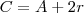 C = A + 2r