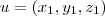 u = (x_1, y_1, z_1)
