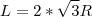 L=2*{\sqrt 3{ R L=2*{\sqrt 3{ R