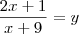 \frac{2x+1}{x+9}  = y