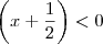 \left( x+\frac{1}{2}\right)<0 \left( x+\frac{1}{2}\right)<0