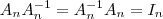A_n A_n^{-1} = A_n^{-1} A_n = I_n
